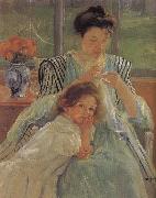 Mary Cassatt The young mother is sewing china oil painting reproduction